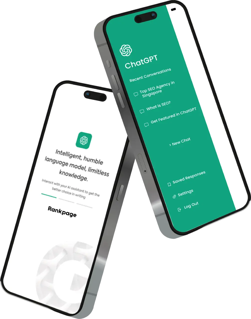Phones sreen showing dashboard and new chat of ChatGPT