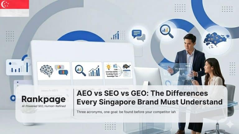 aeo seo geo diffence in singapore brand