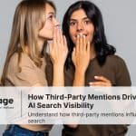 One lady whispering to another, representing generative engine optimisation and third-party mentions