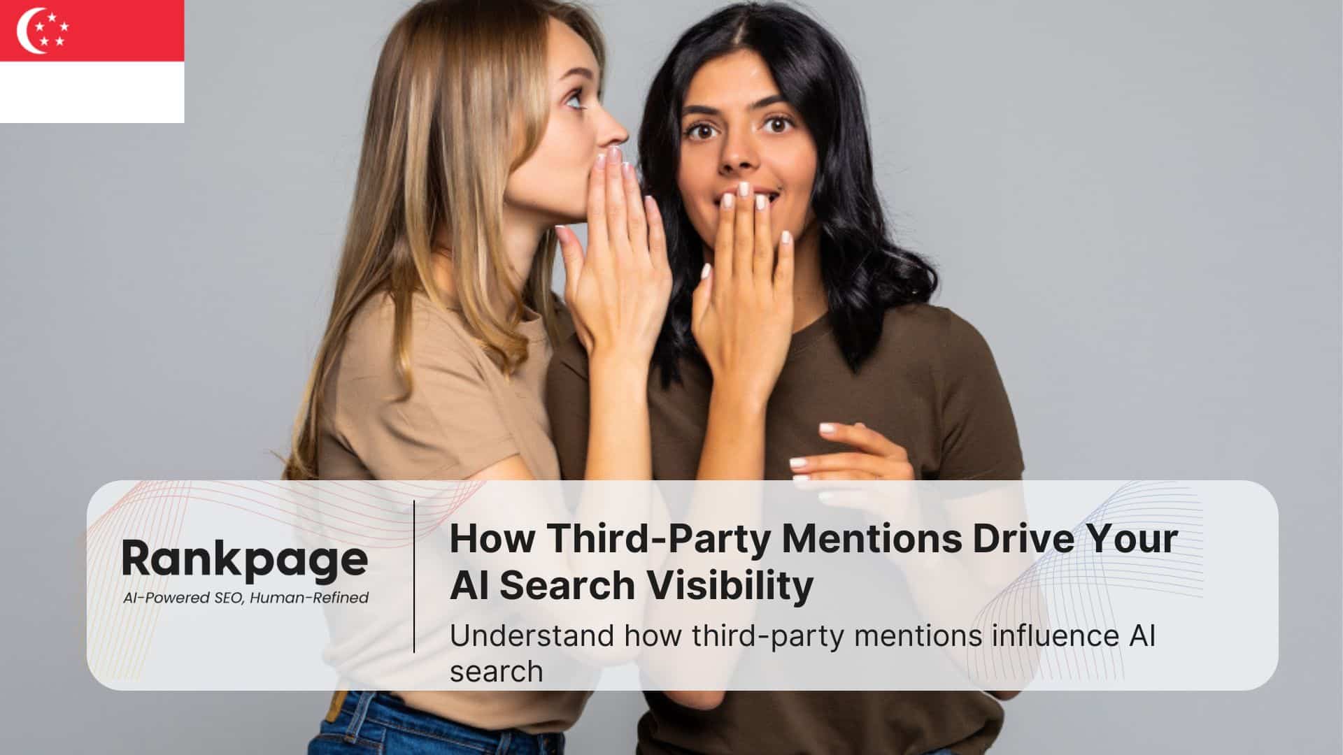 One lady whispering to another, representing generative engine optimisation and third-party mentions