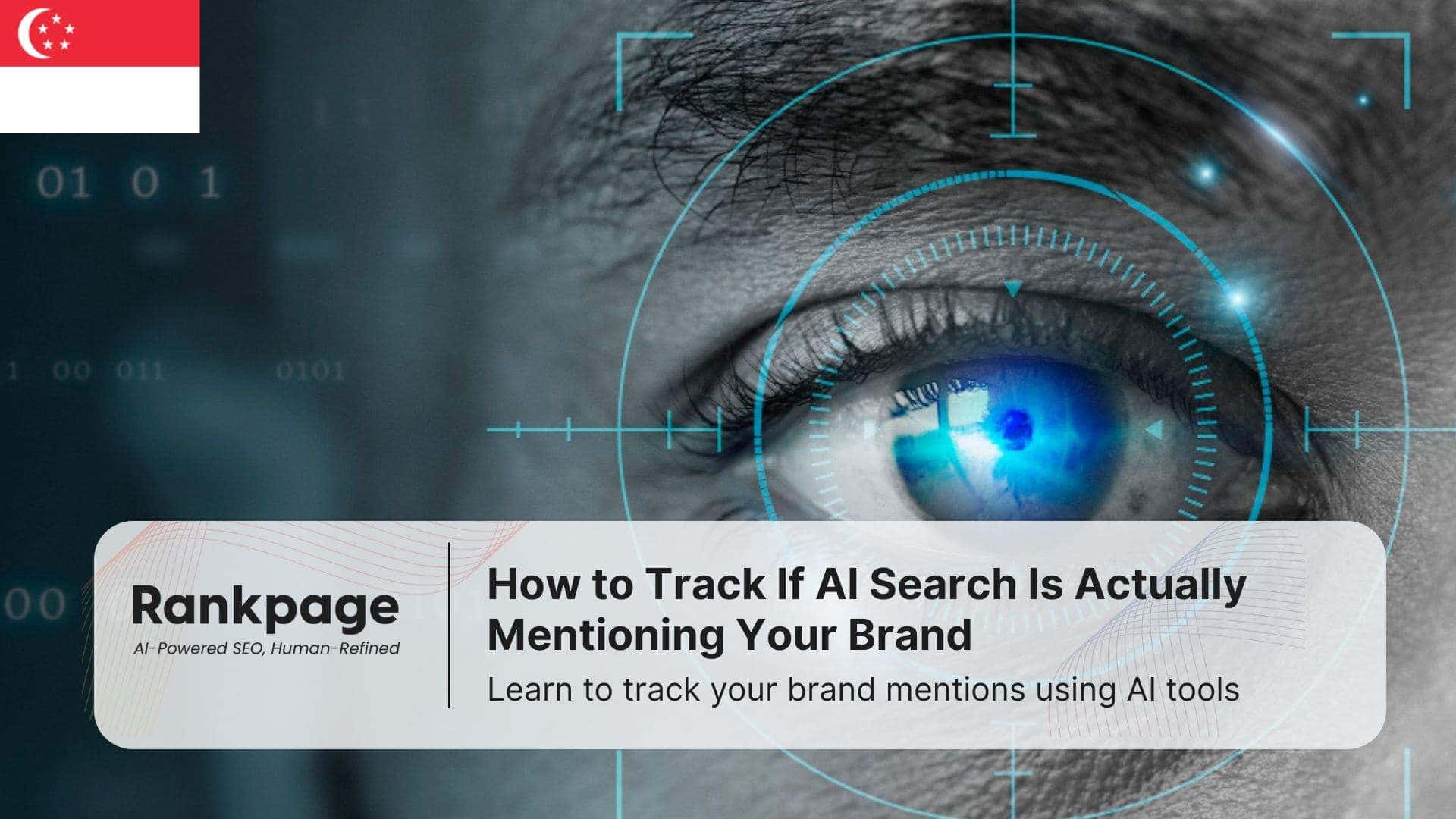 Photo of an eye and a digital interface, symbolizing AI search visibility