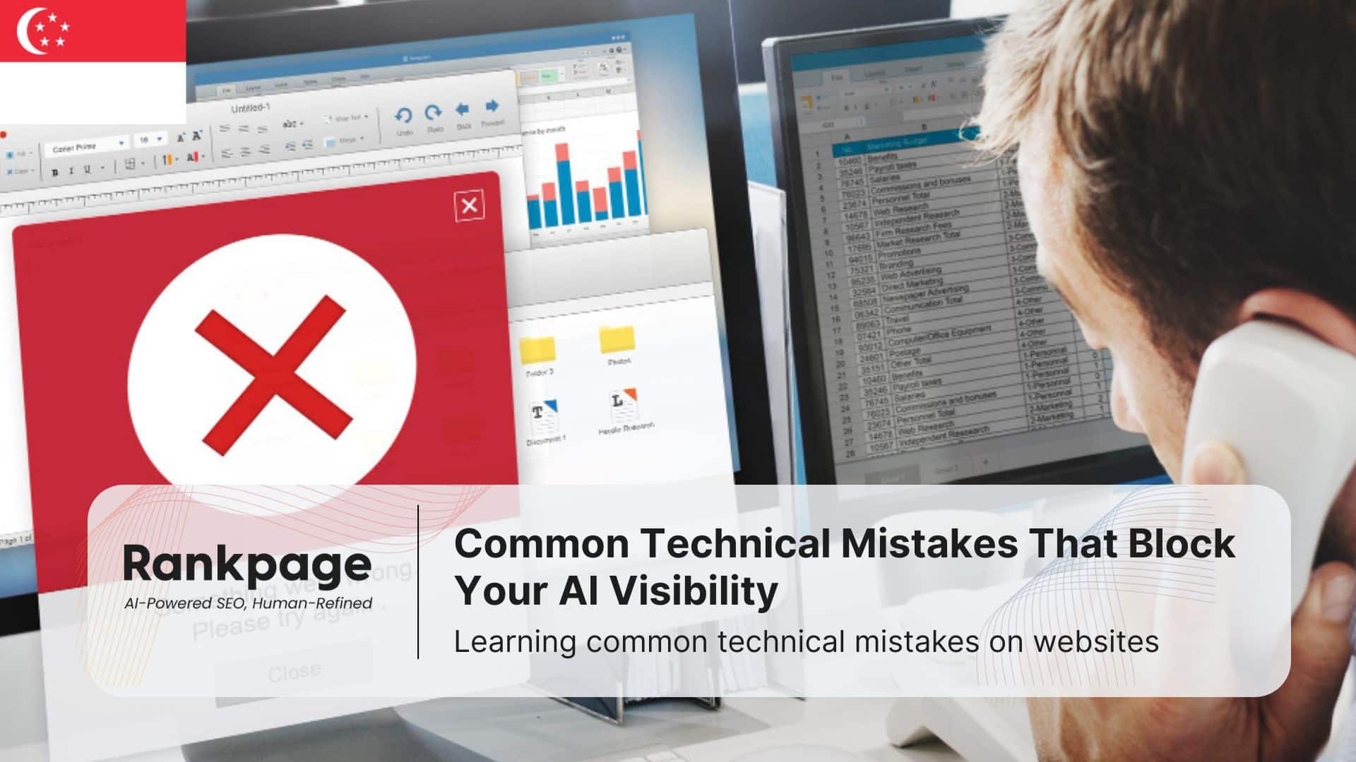 Photo of an error popping up on a website, representing technical errors and a SEO audit in Singapore that can uncover them