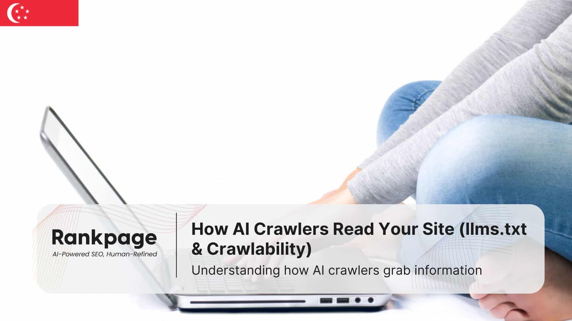 Photo of a person using a laptop, symbolizing AI crawlers and technical SEO in Singapore