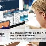 Photo of a person writing SEO content