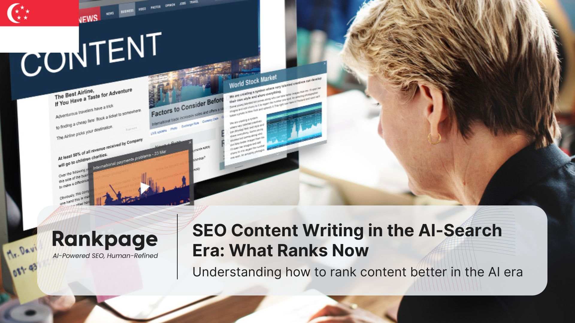 Photo of a person writing SEO content